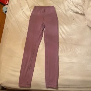 Purple lululemon wonder train high rise tight 25 inch size 0 no pockets